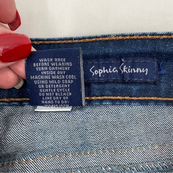 Wishful Park Size 0 Woman's Sophia Skinny Denim Blue Jeans Distressed Low Rise - Picture 9 of 10